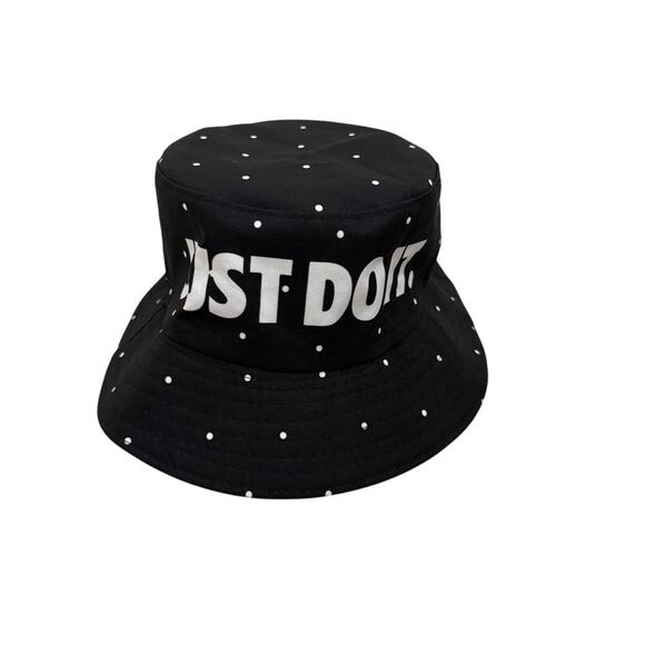 Nike Just Do It Black White Polka Dot Bucket Hat Youth One Size Fits All - Picture 1 of 2